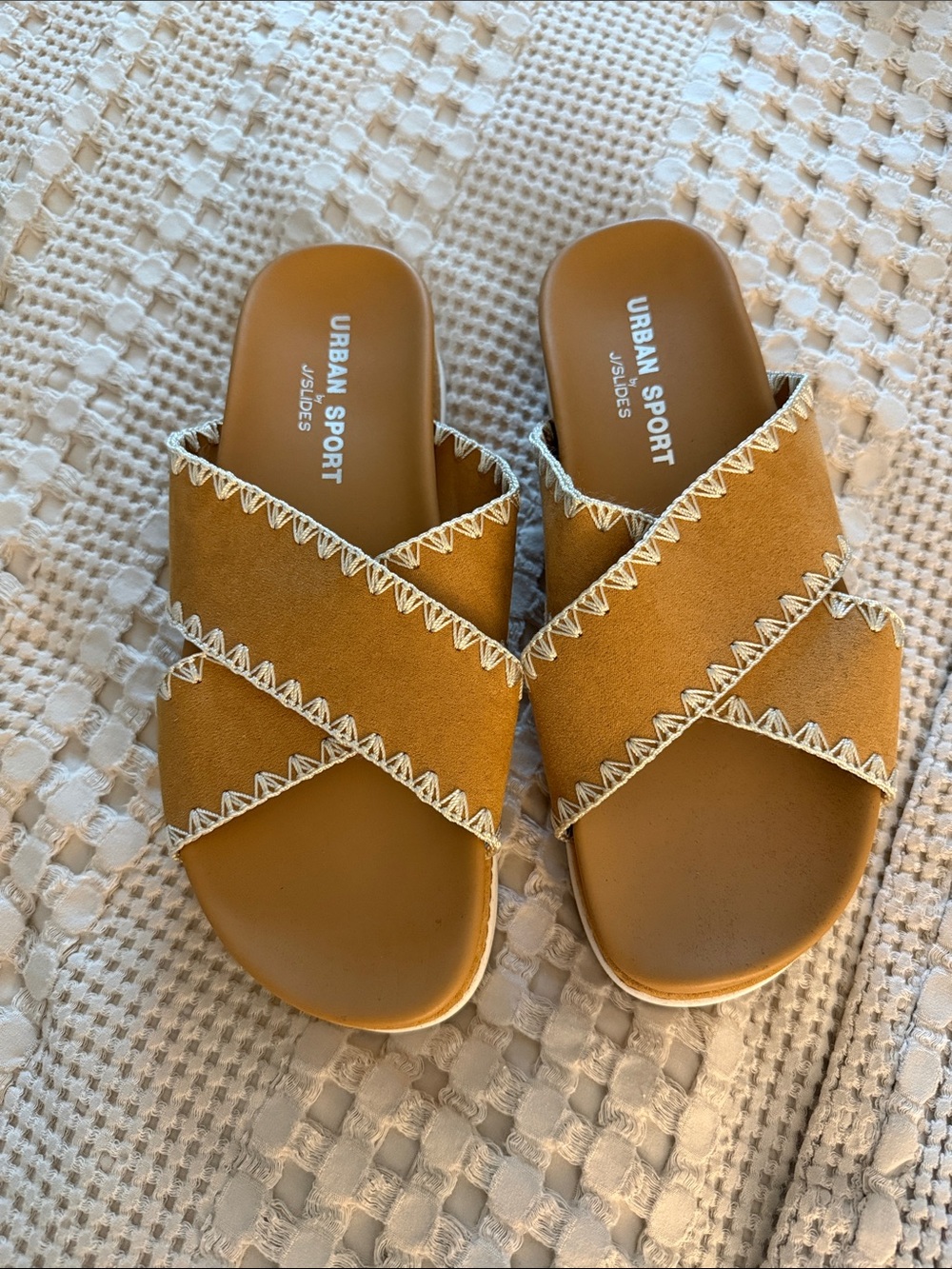 Tan Flatform Sandals
